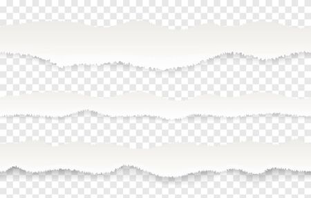Torn paper edge. Realistic seamless pattern of ragged or ripped pages.のイラスト素材
