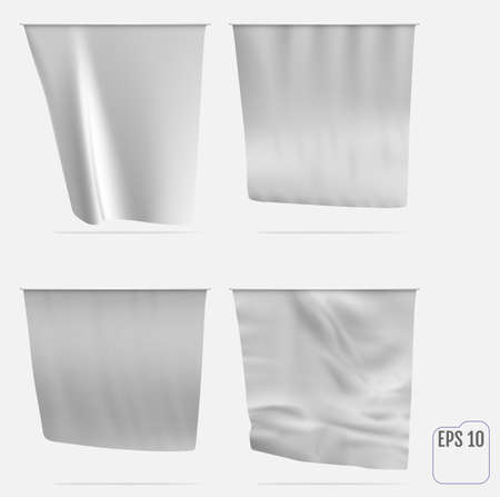 Pennant, banner or flag. White realistic mockupのイラスト素材