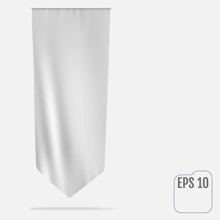 Blank white long mockup pennant flagのイラスト素材