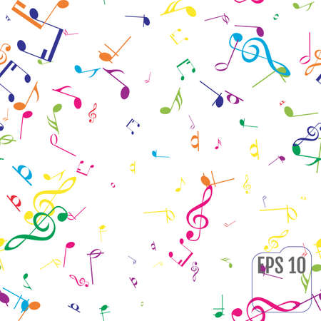 Seamless Pattern with Colorful music notesのイラスト素材
