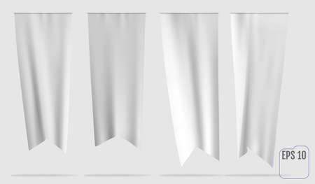 Vector white dovetail flag mockup.のイラスト素材
