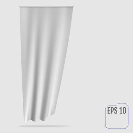 White clean Vertical waving template flagのイラスト素材