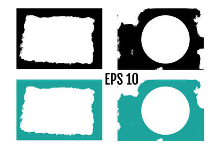 Set of grunge frames. Empty border background.のイラスト素材