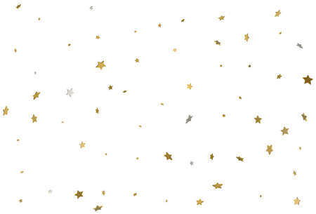 Gold glitter background. 3d Gold stars confetti. Vector.のイラスト素材