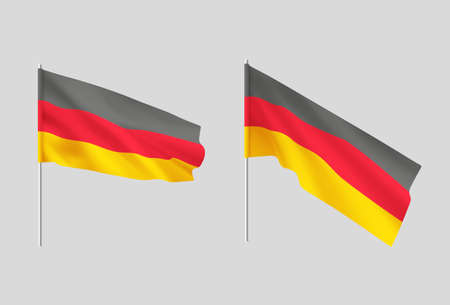 Germany flags. Set of national realistic German flags. Vectorのイラスト素材