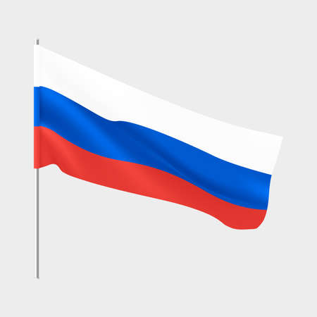 Russia flag. National realistic flag of Russian Federation. vectorのイラスト素材