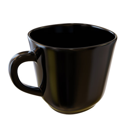 Realistic black cup. Porcelain Cup. Render.の写真素材