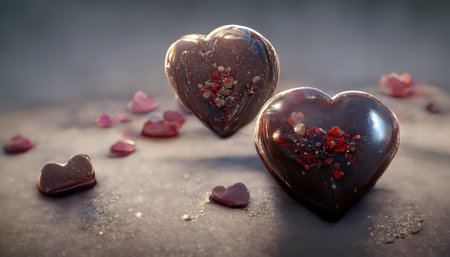 Abstract Valentine hearts, AI renderの写真素材