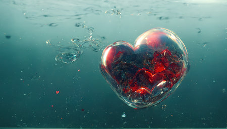 Beautiful heart postcard. AI renderの写真素材