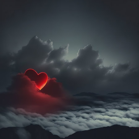Heart in the storm. AI renderの写真素材