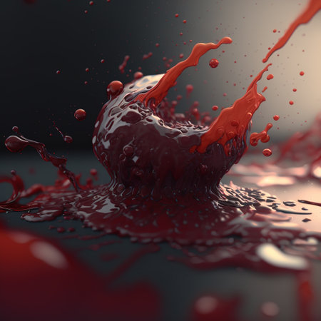 Splash, splatter blood. AI renderの写真素材