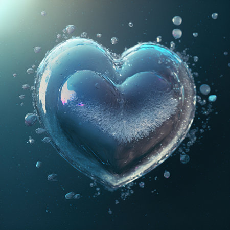 Air bubble heart. AI render
