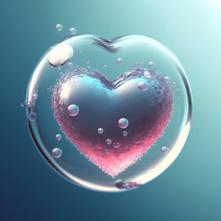 Heart Shape Bubble. AI render