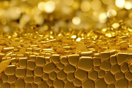 Geometric gold background. Ai render.の写真素材