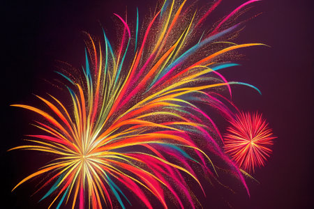 Colored holiday fireworks. _ai_generated