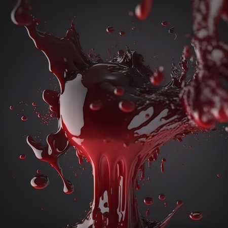 Splash, splatter blood. AI renderの写真素材