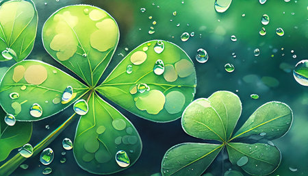 Clover background for St. Patrick's day. AI renderの写真素材