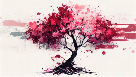 Watercolor festive background with flowers. AI generatedの写真素材