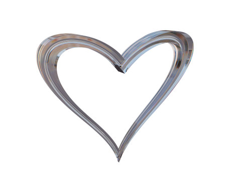 Lovely glass heart. 3d renderingの写真素材
