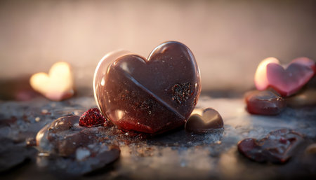 Realistic love hearts, AI renderingの写真素材