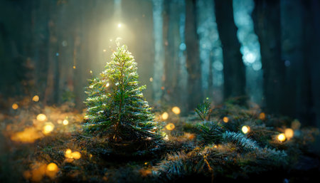 New Year forest, AI renderの写真素材