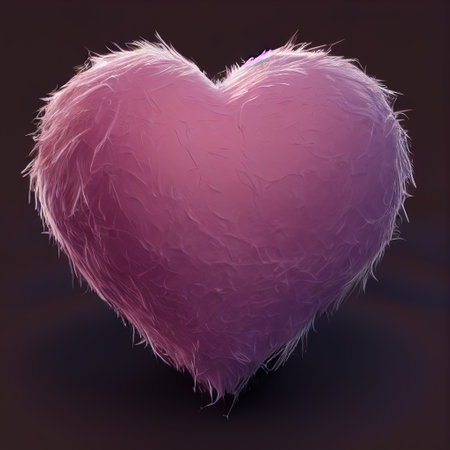 Pink fluffy hearts. AI render.の写真素材