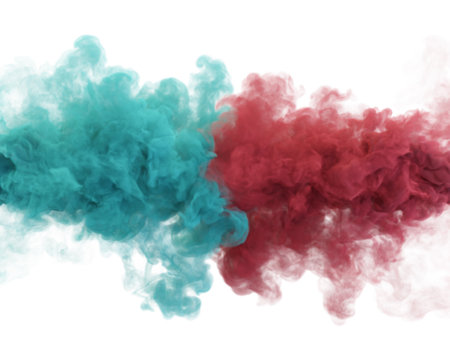 Aquamarine red smoke. 3d renderingの写真素材
