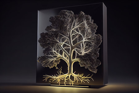 Bonsai in a modern design. AI generated