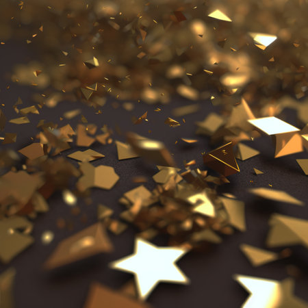 Golden stars, Confetti celebration. AI.