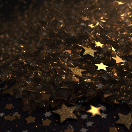 Gold sparkle texture on black. AI.の写真素材