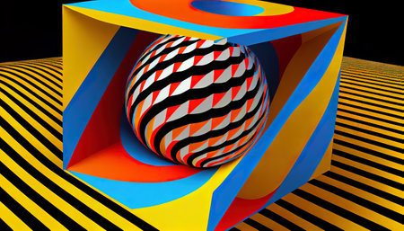 Impossible modern geometric background. AI generated.の写真素材