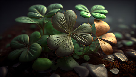 Clover background for St. Patrick day. AI renderの写真素材