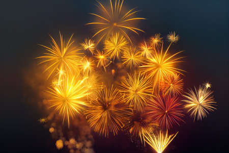 New Year fireworks. AI generated.