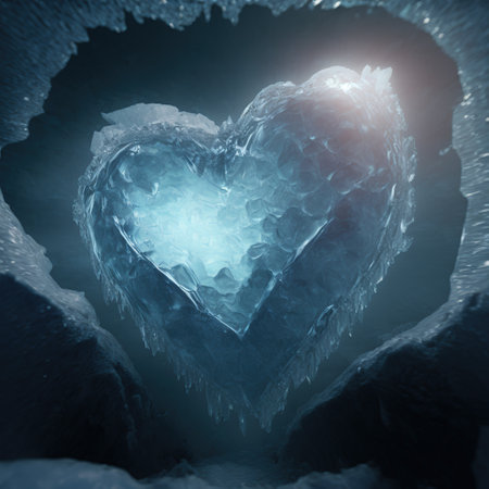 ice heart postcard. AI renderの写真素材