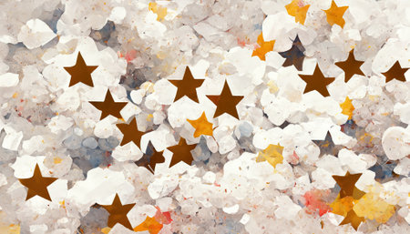 Gold star confetti._ai_generatedの写真素材