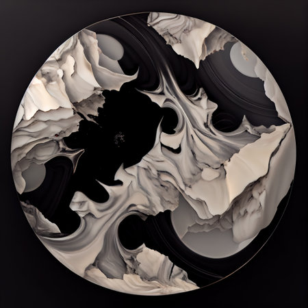 Square marble backdrop. AI generated.の写真素材