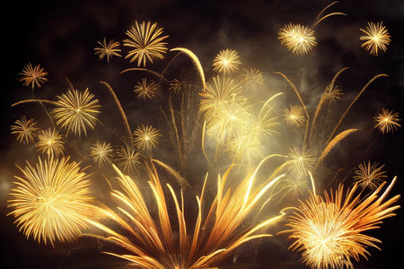 New Year fireworks. AI generated.の写真素材
