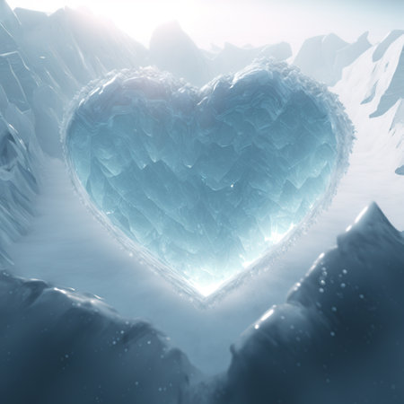 Ice heart postcard. AI renderの写真素材