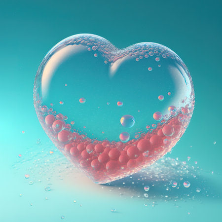 Water heart postcard. AI renderの写真素材