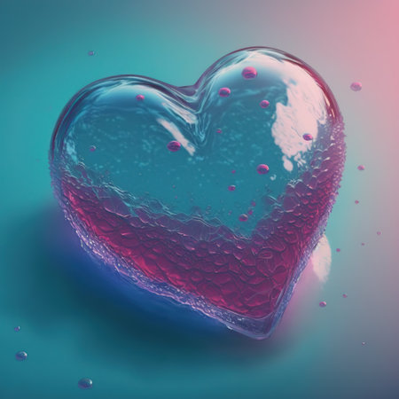 Water heart postcard. AI renderの写真素材