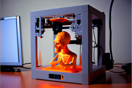 Abstract 3d printer. Ai generated.