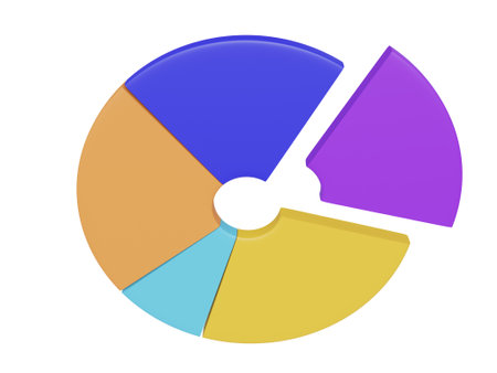 Colored round chart. 3d renderの写真素材