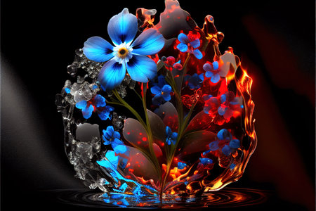 Crystal forget me not. AI generated