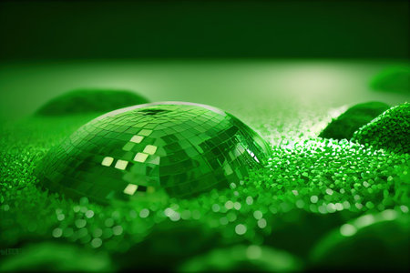 Green matrix background. Ai generatedの写真素材