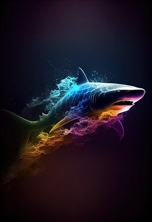 Shark print. AI render.の素材