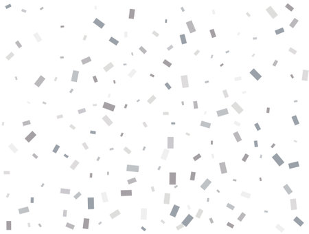 Modern Light silver Rectangular glitter confetti background. Confetti celebration, Falling Silver abstract decoration for party, birthday celebrate, anniversary or event, festive. Vector illustrationのイラスト素材