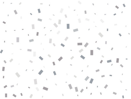 Modern Light silver Rectangular glitter confetti background. Confetti celebration, Falling Silver abstract decoration for party, birthday celebrate, anniversary or event, festive. Vector illustrationのイラスト素材