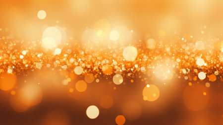Abstract golden bokeh background with defocused lights and stars