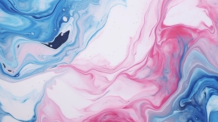 Marbled blue and pink abstract background. Liquid marble ink pattern.