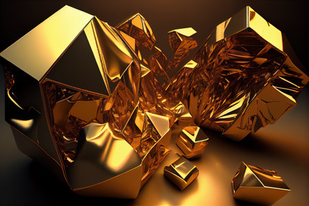 Expensive trendy luxury gold background. AI renderの写真素材
